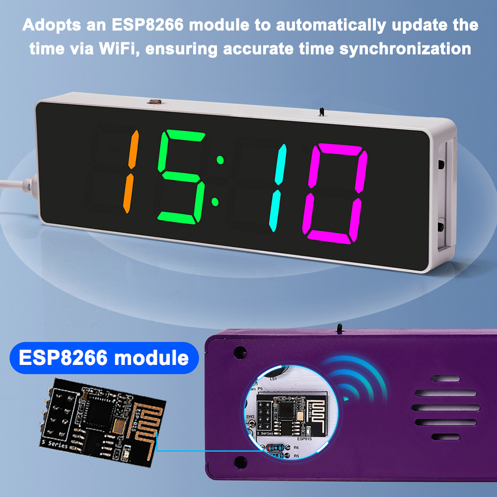 ESP8266 IoT Colorful WiFi Cloc - Diy Electronics Com recensie en prijs