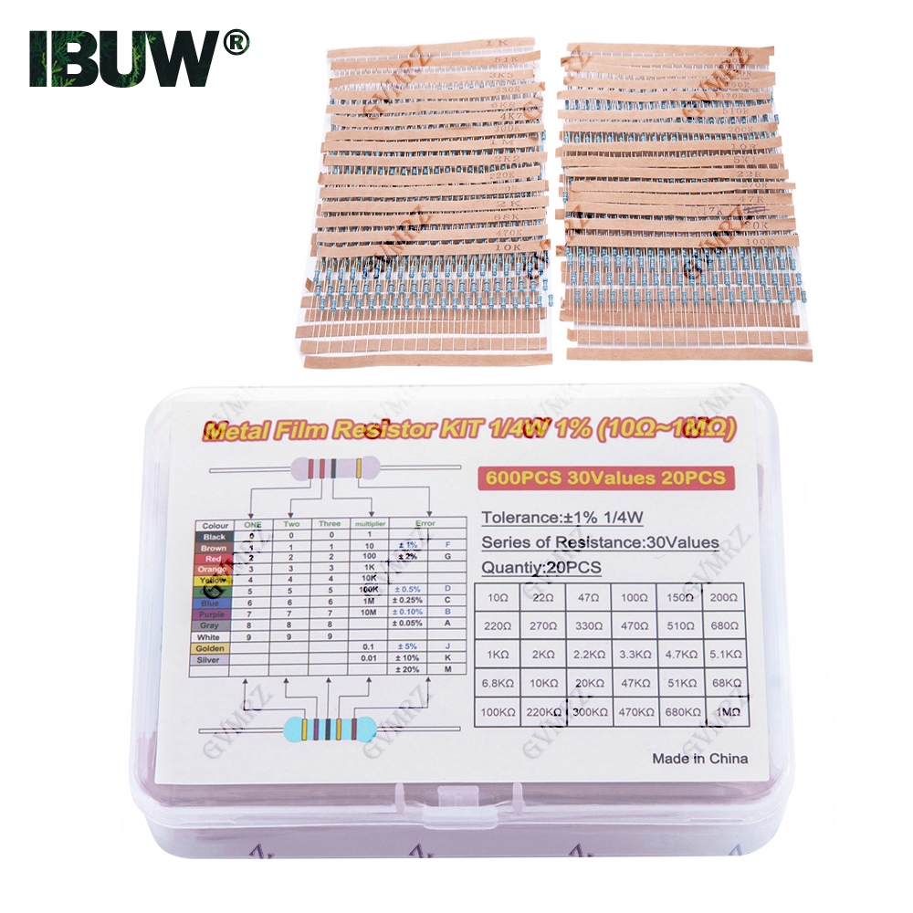 600PCS 30Values 1/4W Metal Fil - Diy Electronics Com recensie en prijs